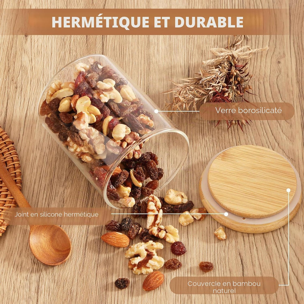 Kit de Frascos Herméticos Modulares para Despensa (Com Etiquetas)