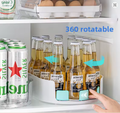 Bandeja giratória 360° com garrafas no frigorífico